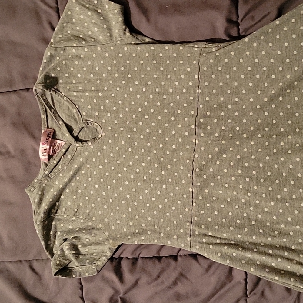 Grey Polka Dotted Kids Dress